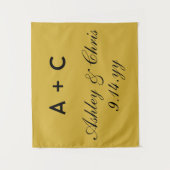 Goud Modern Gepersonaliseerde bruiloft Receptie Te Wandkleed (Voorkant)