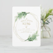 Goud modern Glam Geometrisch Botanisch Vrijgezelle Kaart (Staand voorkant)