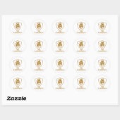 Goud Modern Golf Ronde Sticker (Vel)