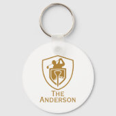 Goud Modern Golf Sleutelhanger (Voorkant)