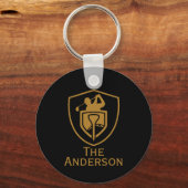 Goud Modern Golf Sleutelhanger (Voorkant)
