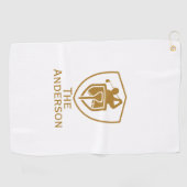 Goud Modern Golfhanddoek (Horizontaal)