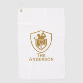 Goud Modern Golfhanddoek (Voorkant)