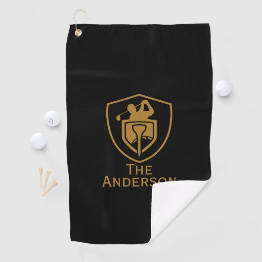 Goud Modern Golfhanddoek (Insitu)