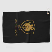 Goud Modern Golfhanddoek (Horizontaal)