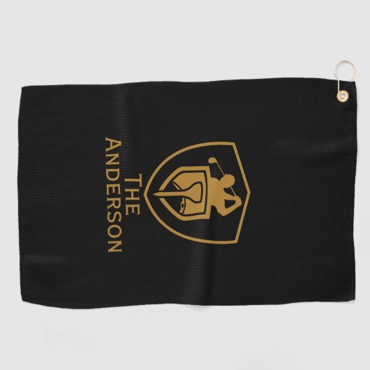Goud Modern Golfhanddoek (Horizontaal)