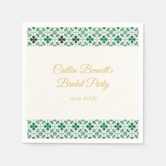Goud Modern Groen St. Patrick's Day Baby shower Servet (Voorkant)