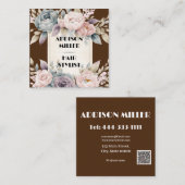 Goud, Modern, haarstylist & QR-code Vierkante Visitekaartje (Voorkant / Achterkant)