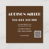 Goud, Modern, haarstylist & QR-code Vierkante Visitekaartje (Achterkant)