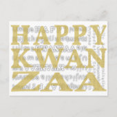 Goud Modern Happy Kwanzaa Briefkaart (Voorkant)