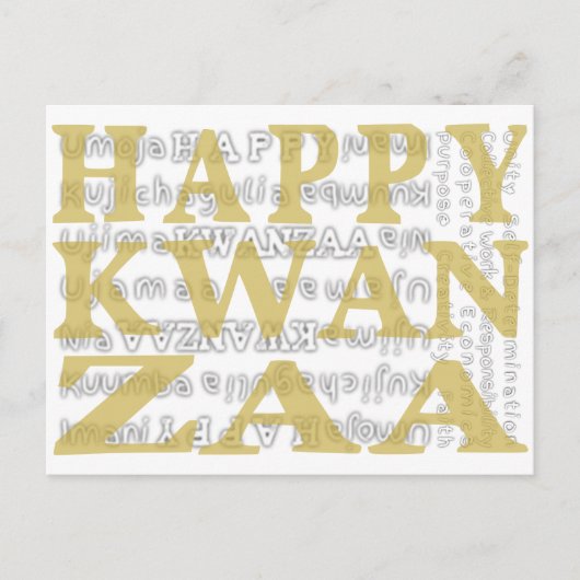 Goud Modern Happy Kwanzaa Briefkaart (Voorkant)