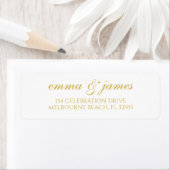 Goud | Modern Minimaal Script Retouradreslabel Etiket (Insitu)