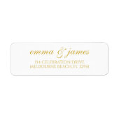 Goud | Modern Minimaal Script Retouradreslabel Etiket (Voorkant)