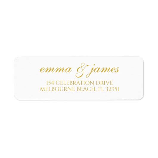 Goud | Modern Minimaal Script Retouradreslabel Etiket (Voorkant)