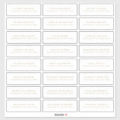 Goud modern minimalistisch label voor bezoekersadr (Vel)