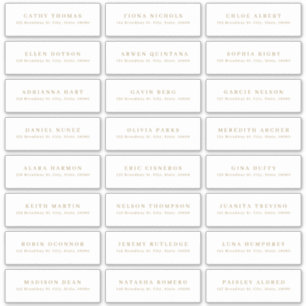 Goud modern minimalistisch label voor bezoekersadr