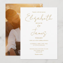 Goud Modern Minimalistisch Script Foto Bruiloft