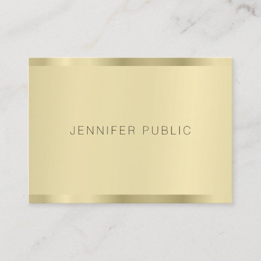 Goud Modern Minimalistische Sjabloon Elegant Eenvo Visitekaartje (Voorkant)