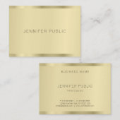 Goud Modern Minimalistische Sjabloon Elegant Eenvo Visitekaartje (Voorkant / Achterkant)