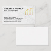 Goud Modern onroerend goed Logo Visitekaartje (Voorkant / Achterkant)