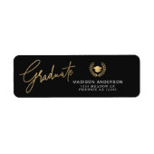 Goud Modern Schrift Eenvoudige Afstuderen Etiket (Voorkant)