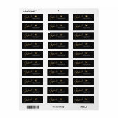 Goud Modern Schrift Eenvoudige Afstuderen Etiket (Full Sheet)