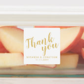 Goud Modern Script bruiloft gunst dank u Labels (Aangebracht)