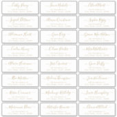 Goud modern script bruiloft label gastadres (Voorkant)