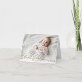 Goud Modern Script Doop Dank u kaart (Voorkant)