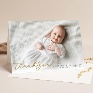 Goud Modern Script Doop Dank u kaart