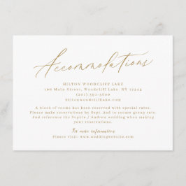 Goud modern script, minimale accommodatie informatiekaartje