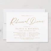 Goud modern script minimalistisch repetitief diner kaart (Voorkant)