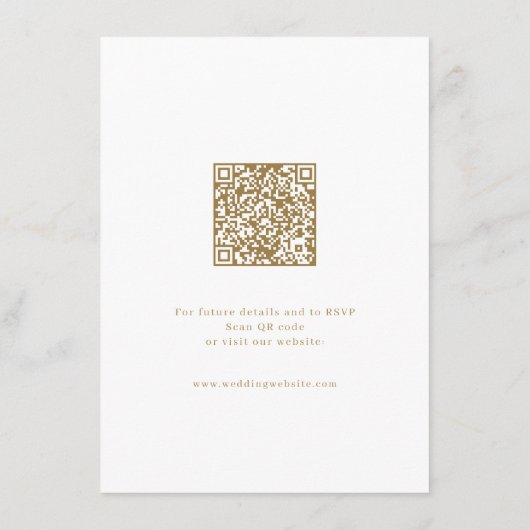 Goud modern script minimalistische bruiloft detail informatiekaartje (Achterkant)