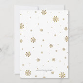 Goud | Modern Snowflakes kerstfeest Kaart (Achterkant)