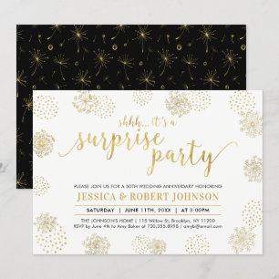 Goud   Modern Surprise 50th Wedding Jubileum Kaart