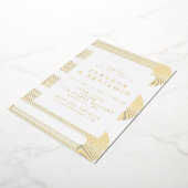 Goud Moderne Abstracte Lijnen Elegante Trouw  Folie Uitnodiging (Gedraaid)