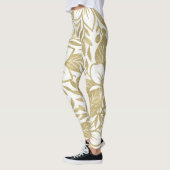 Goud Moderne Bloemen Elegante Tropische Bloei Leggings (Links)