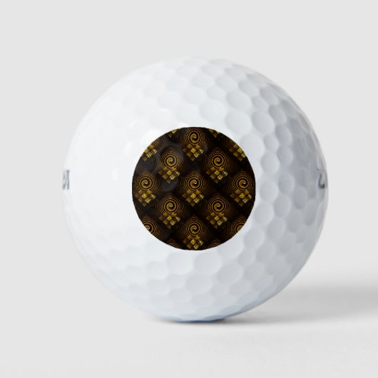 Goud Moderne Boho Elegante Abstracte Kunst Patroon Golfballen (Voorkant)