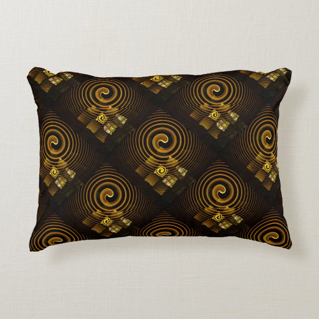 Goud Moderne Boho Elegante Abstracte Kunstpatroon  Accent Kussen (Voorkant)