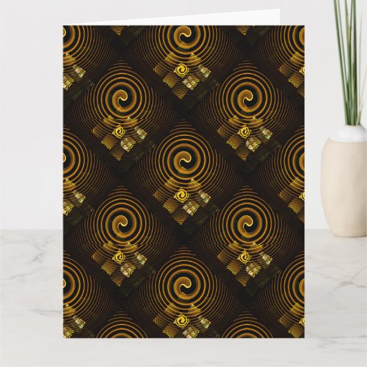 Goud Moderne Boho Elegante Abstracte Kunstpatroon Bedankkaart (Voorkant)