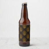 Goud Moderne Boho Elegante Abstracte Kunstpatroon Bier Etiket (Voorkant)
