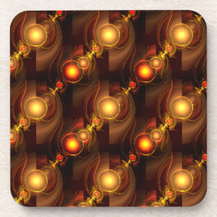 Goud Moderne Boho Elegante Abstracte Kunstpatroon  Bier Onderzetter