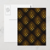 Goud Moderne Boho Elegante Abstracte Kunstpatroon Briefkaart (Voorkant / Achterkant)