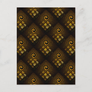 Goud Moderne Boho Elegante Abstracte Kunstpatroon Briefkaart
