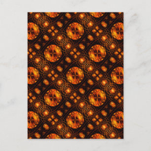 Goud Moderne Boho Elegante Abstracte Kunstpatroon  Briefkaart