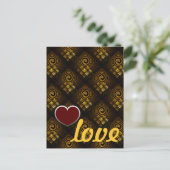 Goud Moderne Boho Elegante Abstracte Kunstpatroon Briefkaart (Staand voorkant)