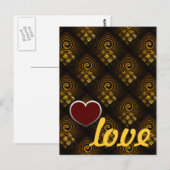 Goud Moderne Boho Elegante Abstracte Kunstpatroon Briefkaart (Voorkant / Achterkant)