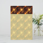Goud Moderne Boho Elegante Abstracte Kunstpatroon Briefpapier (Staand voorkant)