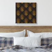 Goud Moderne Boho Elegante Abstracte Kunstpatroon Canvas Afdruk (Insitu (Slaapkamer))