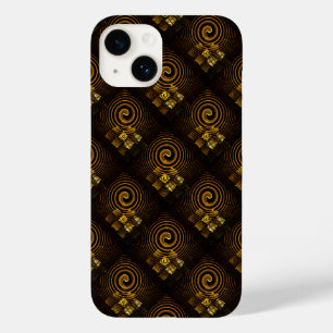 Goud Moderne Boho Elegante Abstracte Kunstpatroon Case-Mate iPhone 14 Hoesje